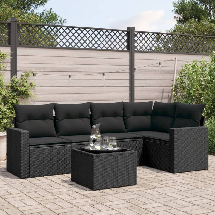 Soffgrupp För Trädgården Med Dynor 6 Delar Beige Konstrotting