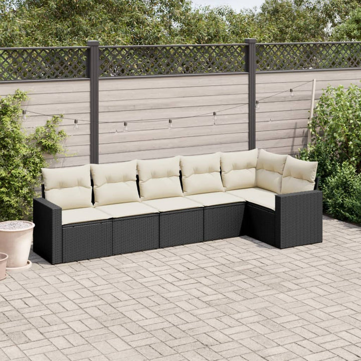 Soffgrupp För Trädgården Med Dynor 6 Delar Beige Konstrotting
