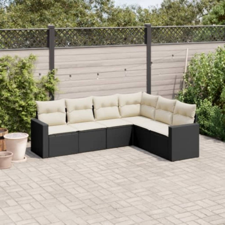 Soffgrupp För Trädgården Med Dynor 6 Delar Beige Konstrotting