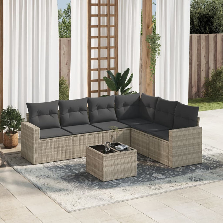 Soffgrupp För Trädgården Med Dynor 6 Delar Beige Konstrotting