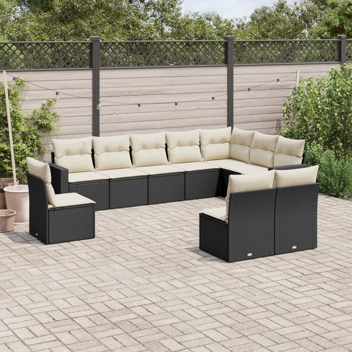 Loungegrupp För Trädgården M. Dynor 11 Delar Beige Konstrotting