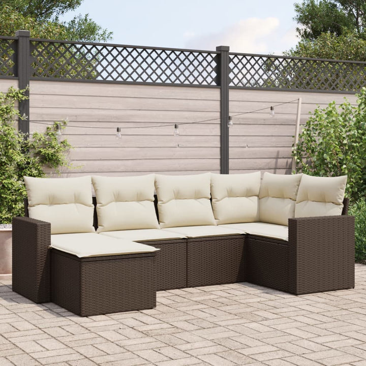 Loungegrupp Med Dynor 6 Delar Svart Konstrotting