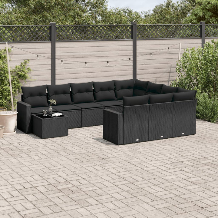 Loungegrupp För Trädgården M. Dynor 11 Delar Beige Konstrotting