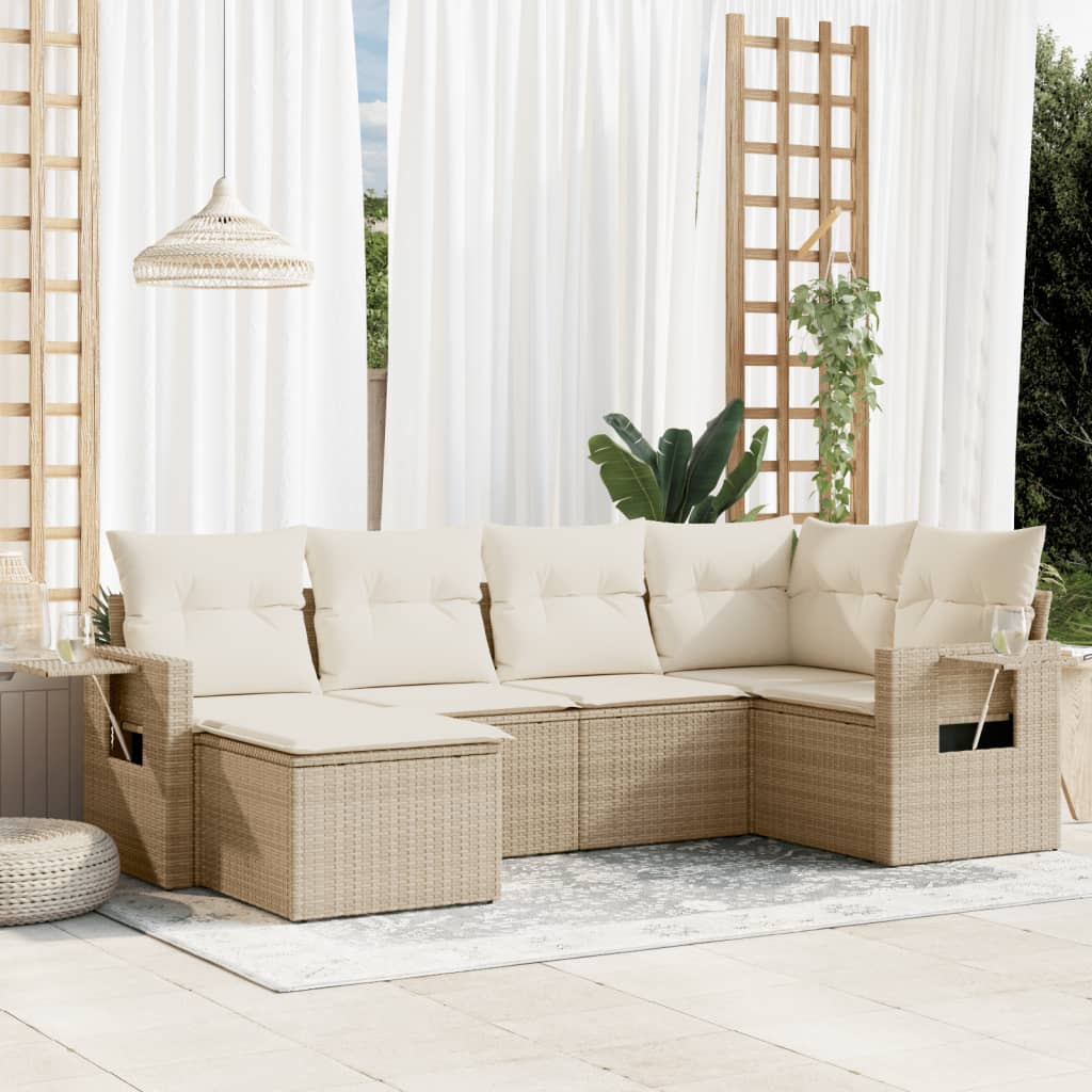 Loungegrupp Med Dynor 6 Delar Konstrotting