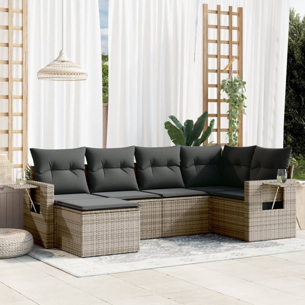 Loungegrupp Med Dynor 6 Delar Konstrotting