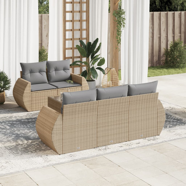 Loungegrupp Med Dynor 6 Delar Konstrotting