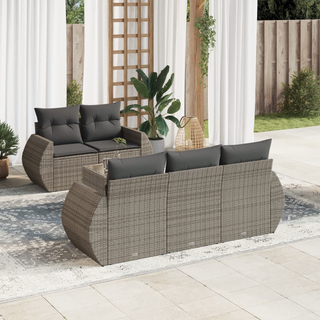 Loungegrupp Med Dynor 6 Delar Konstrotting