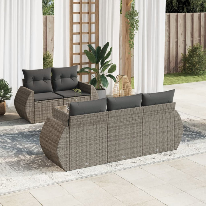 Loungegrupp Med Dynor 6 Delar Konstrotting
