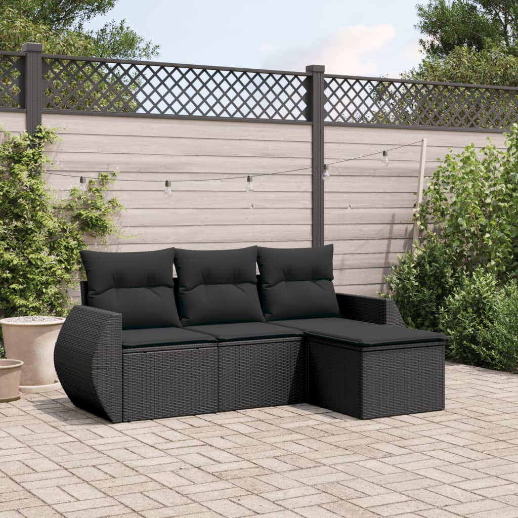 Soffgrupp För Trädgården Med Dynor 5 Delar Beige Konstrotting