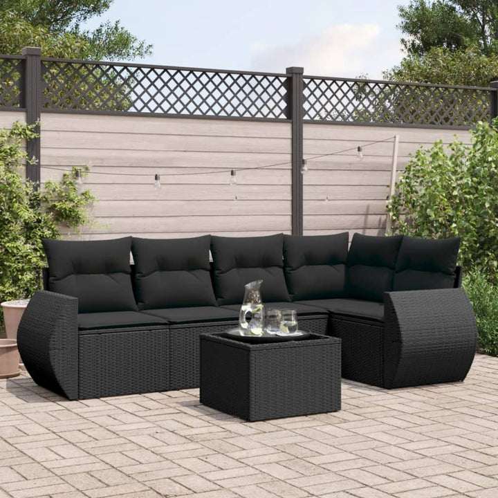 Soffgrupp För Trädgården Med Dynor 6 Delar Beige Konstrotting