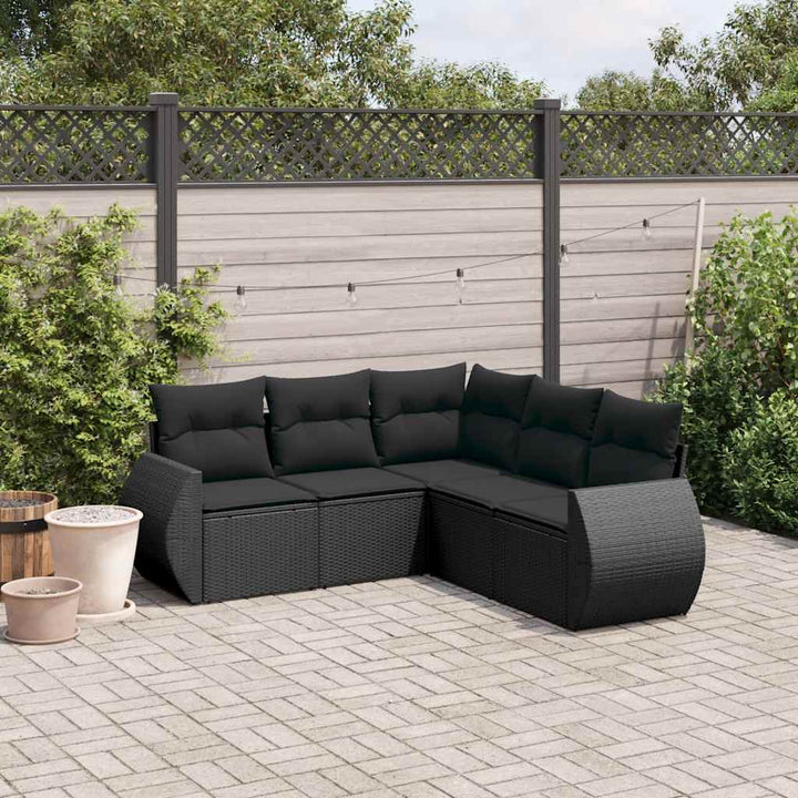 Soffgrupp För Trädgården Med Dynor 5 Delar Beige Konstrotting