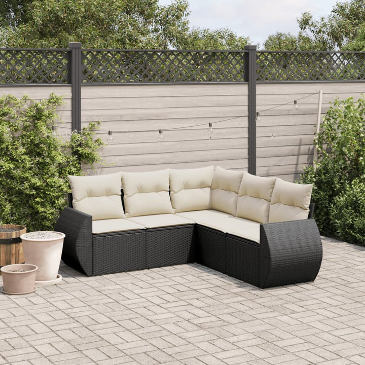 Soffgrupp För Trädgården Med Dynor 5 Delar Beige Konstrotting