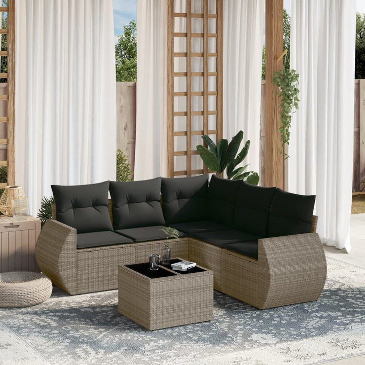 Soffgrupp För Trädgården Med Dynor 5 Delar Beige Konstrotting