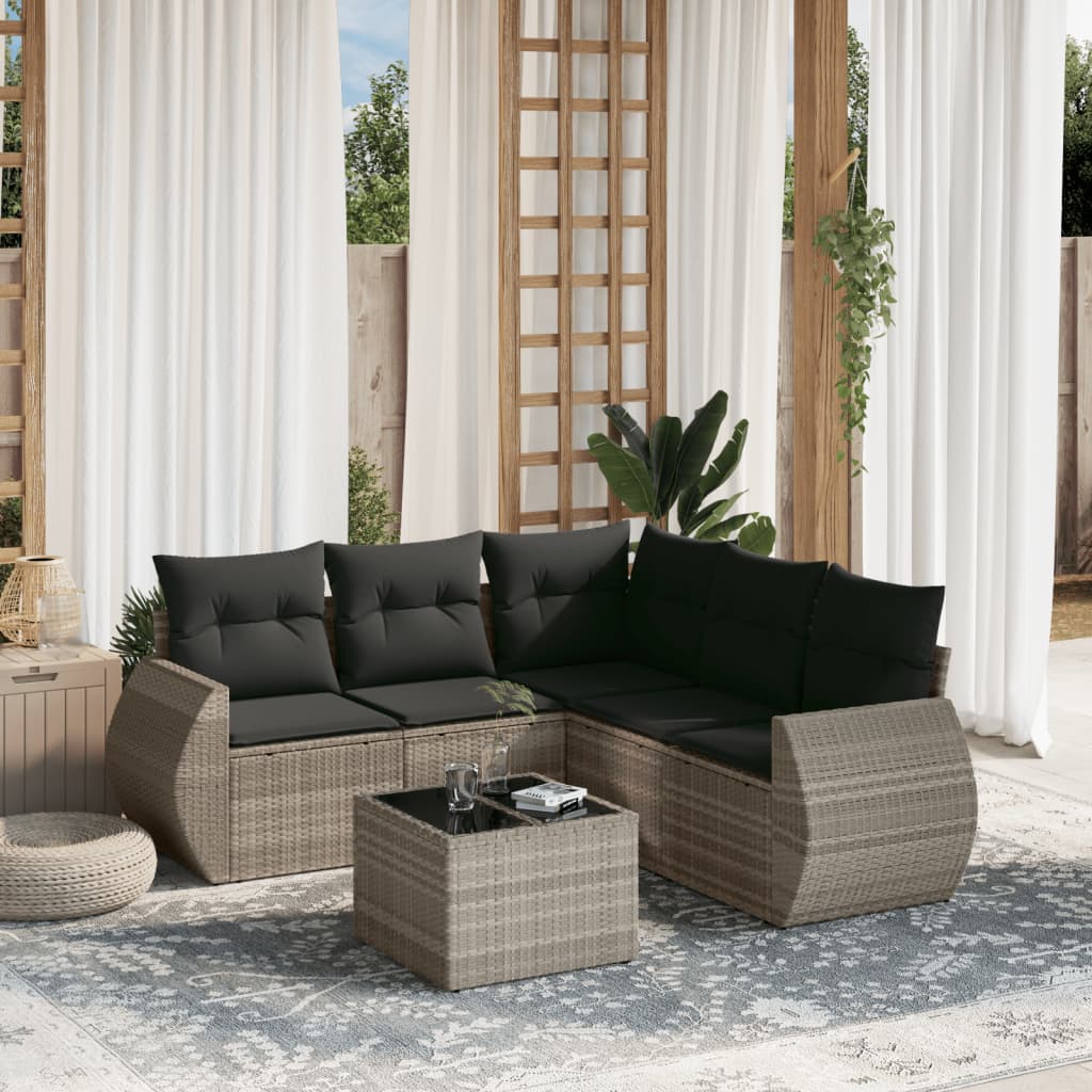 Soffgrupp För Trädgården Med Dynor 5 Delar Beige Konstrotting