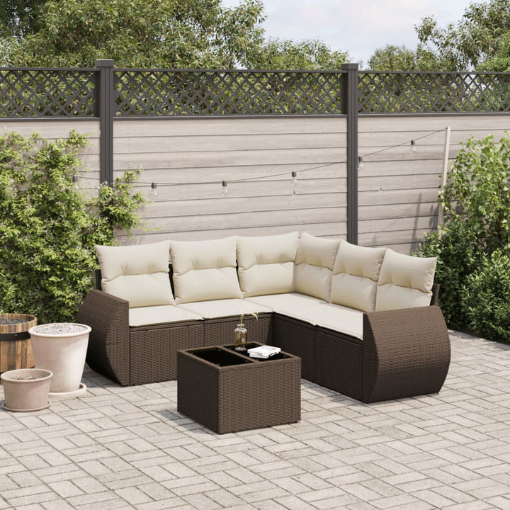 Soffgrupp För Trädgården Med Dynor 5 Delar Beige Konstrotting