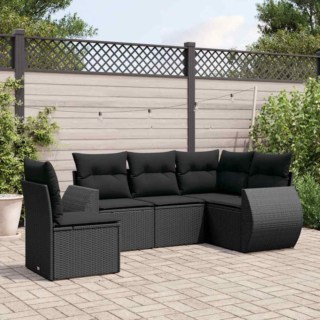 Soffgrupp För Trädgården Med Dynor 5 Delar Beige Konstrotting