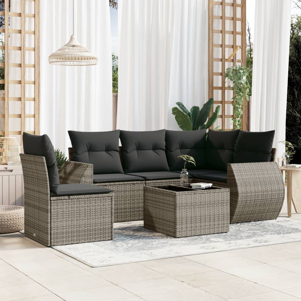 Soffgrupp För Trädgården Med Dynor 5 Delar Beige Konstrotting