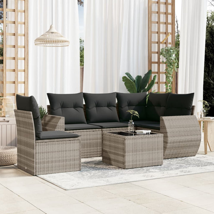 Soffgrupp För Trädgården Med Dynor 5 Delar Beige Konstrotting