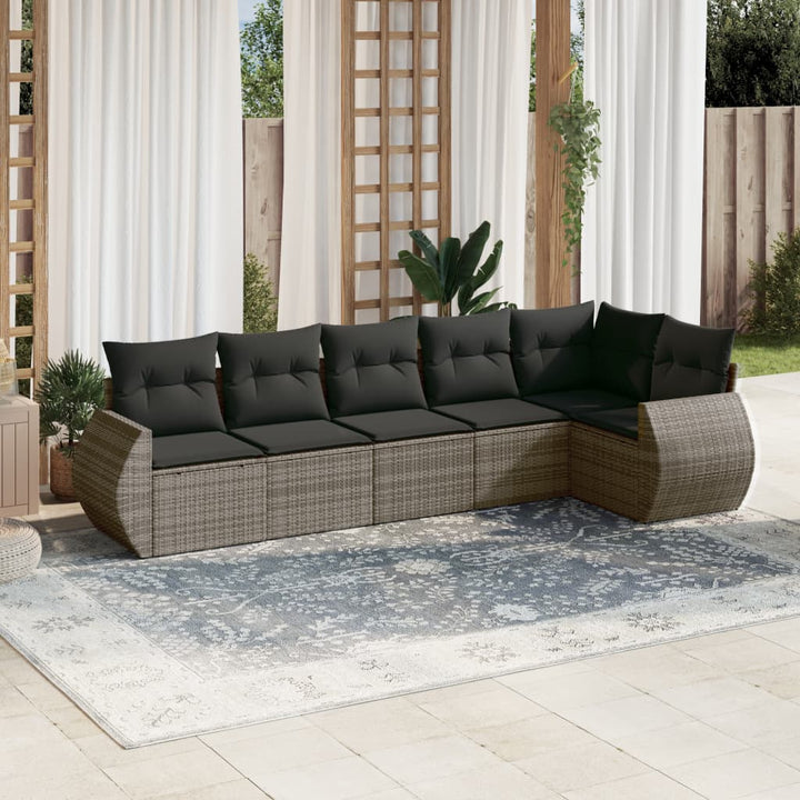Matgrupp För Trädgården Med Dynor 7 Delar Beige Konstrotting
