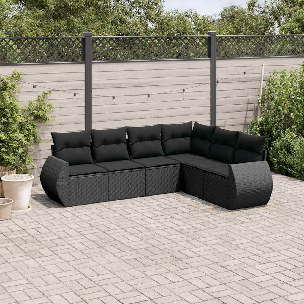Soffgrupp För Trädgården Med Dynor 6 Delar Beige Konstrotting