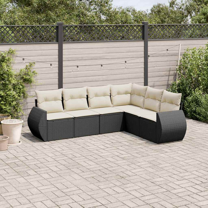 Soffgrupp För Trädgården Med Dynor 6 Delar Beige Konstrotting