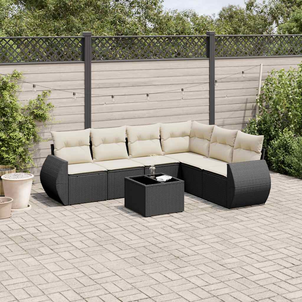 Soffgrupp För Trädgården Med Dynor 6 Delar Beige Konstrotting