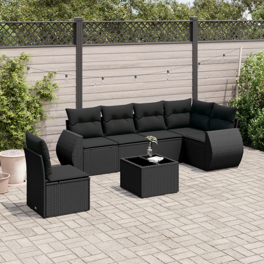 Soffgrupp För Trädgården Med Dynor 6 Delar Beige Konstrotting