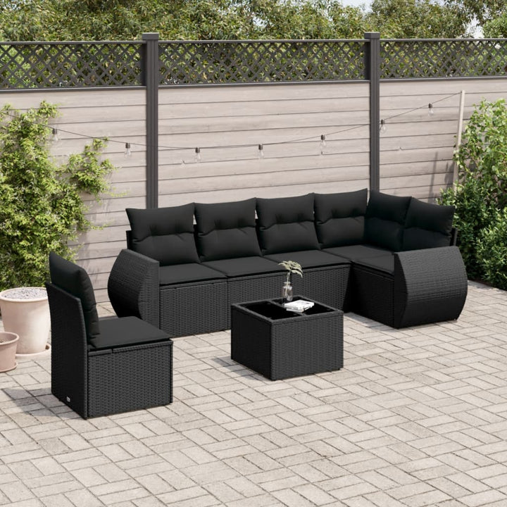 Soffgrupp För Trädgården Med Dynor 6 Delar Beige Konstrotting