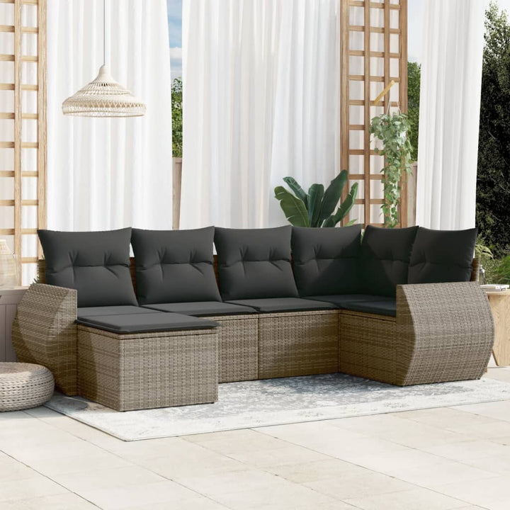 Matgrupp För Trädgården Med Dynor 7 Delar Beige Konstrotting