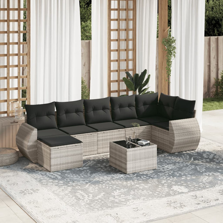 Matgrupp För Trädgården Med Dynor 7 Delar Beige Konstrotting