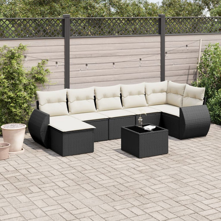 Matgrupp För Trädgården Med Dynor 7 Delar Beige Konstrotting