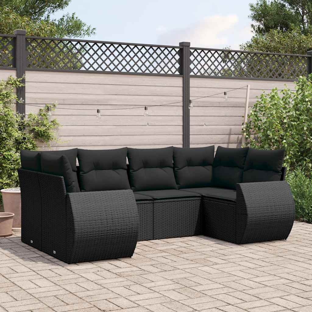 Soffgrupp För Trädgården Med Dynor 6 Delar Beige Konstrotting