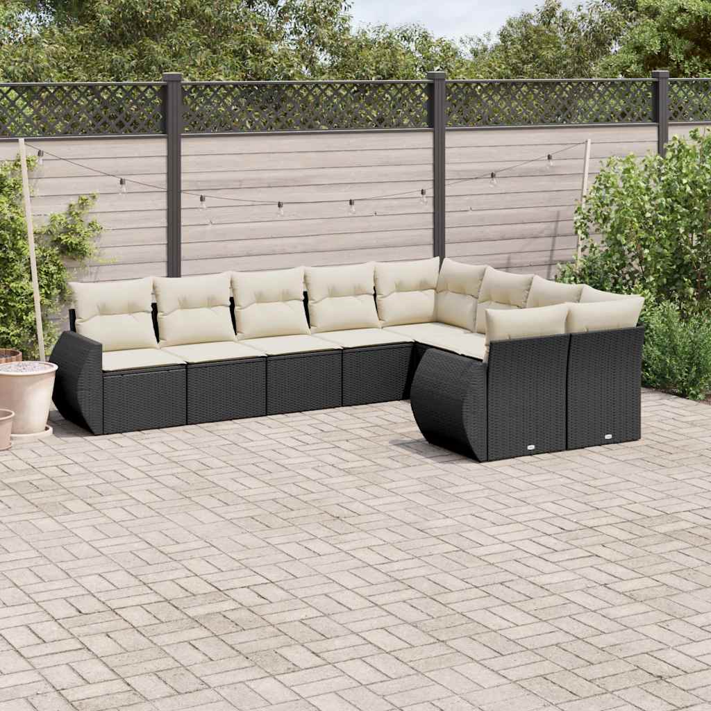 Soffgrupp För Trädgård Med Dynor 10 Delar Beige Konstrotting