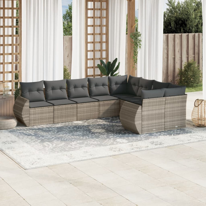 Soffgrupp För Trädgård Med Dynor 10 Delar Beige Konstrotting