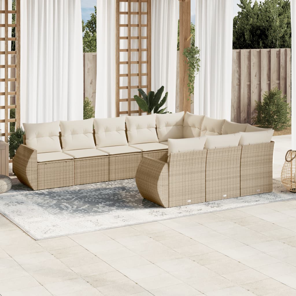 Loungegrupp 10 Delar Med Svarta Dynor Konstrotting