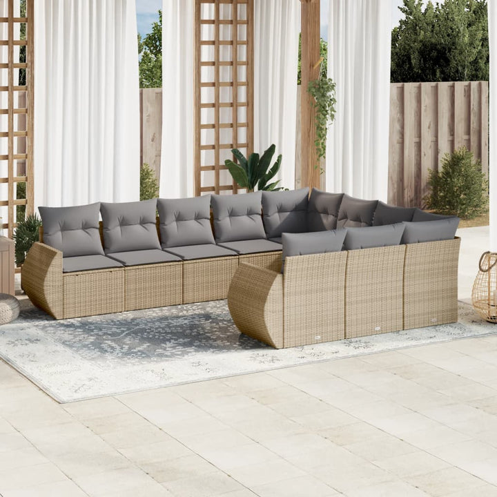 Loungegrupp 10 Delar Med Svarta Dynor Konstrotting