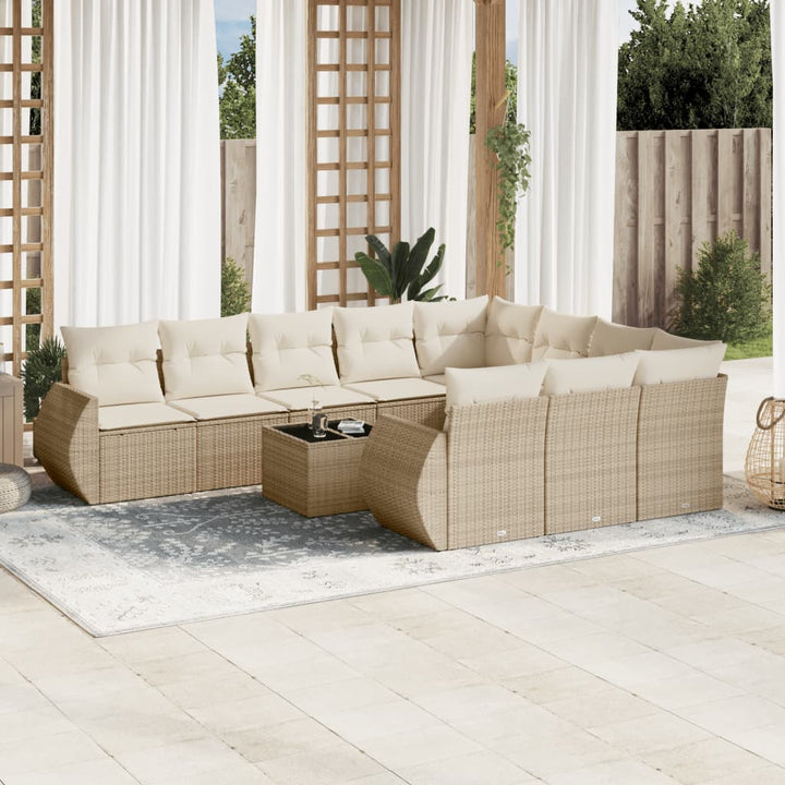 Loungegrupp 10 Delar Med Svarta Dynor Konstrotting