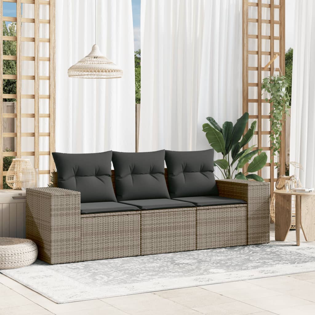 Soffgrupp För Trädgård Med Dynor 4 Delar Beige Konstrotting