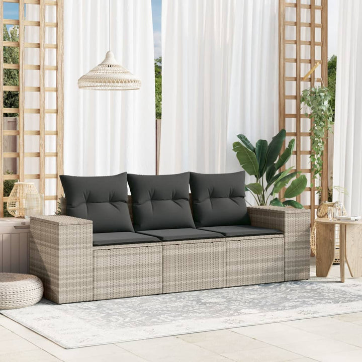 Soffgrupp För Trädgård Med Dynor 4 Delar Beige Konstrotting