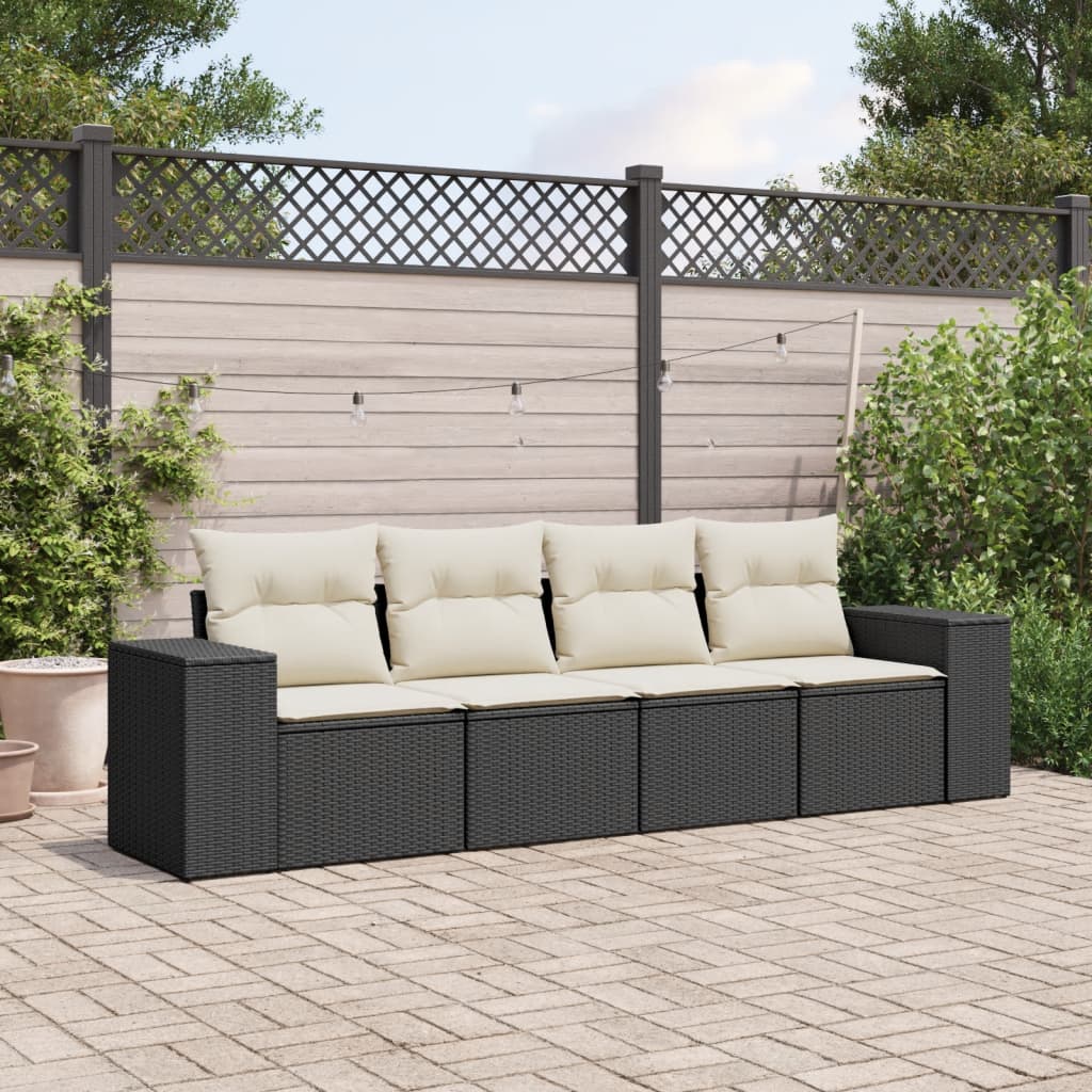 Soffgrupp För Trädgården Med Dynor 5 Delar Beige Konstrotting
