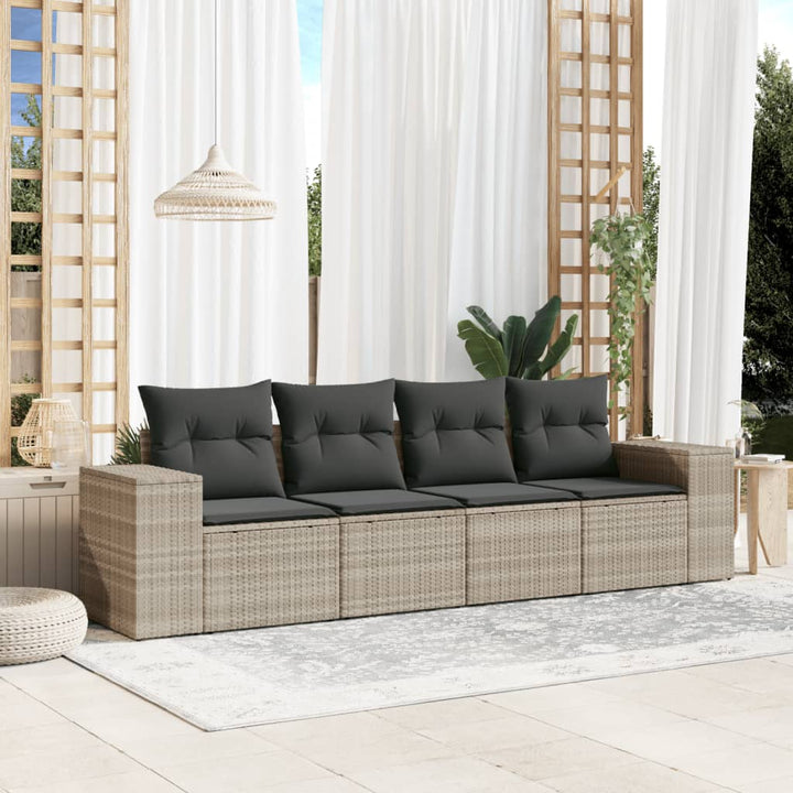 Soffgrupp För Trädgården Med Dynor 5 Delar Beige Konstrotting