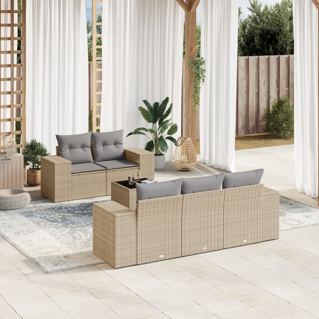 Loungegrupp Med Dynor 6 Delar Konstrotting