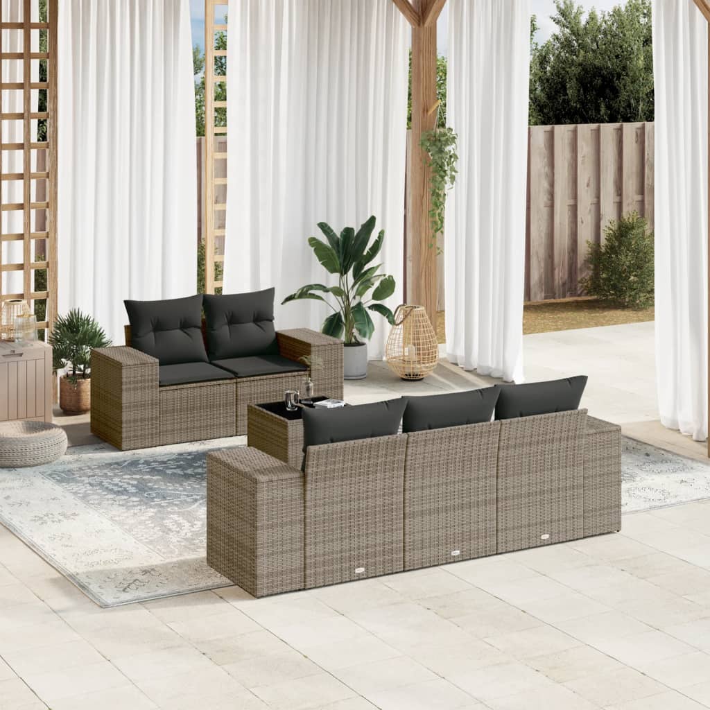 Loungegrupp Med Dynor 6 Delar Konstrotting