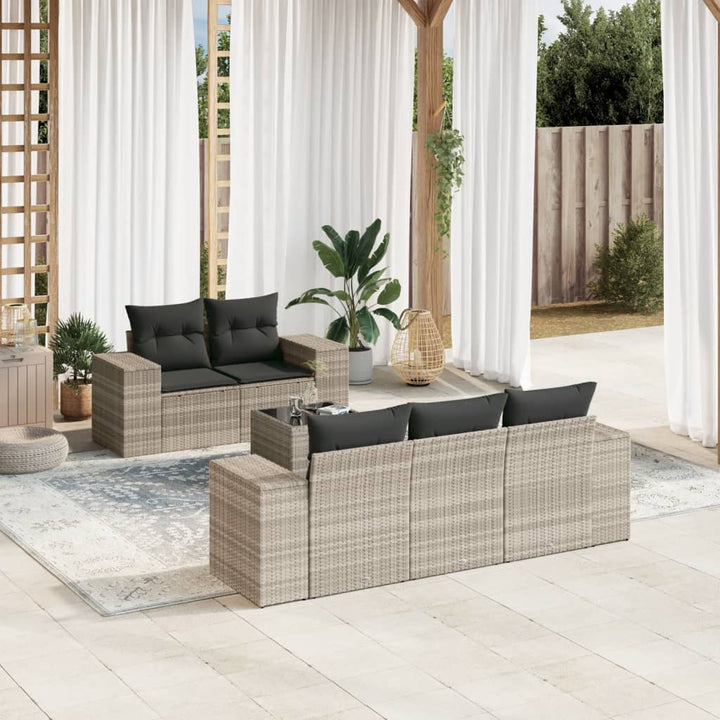 Loungegrupp Med Dynor 6 Delar Konstrotting