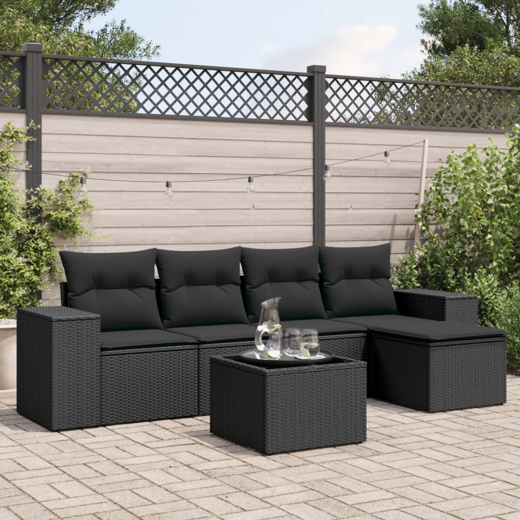 Soffgrupp För Trädgården Med Dynor 5 Delar Beige Konstrotting