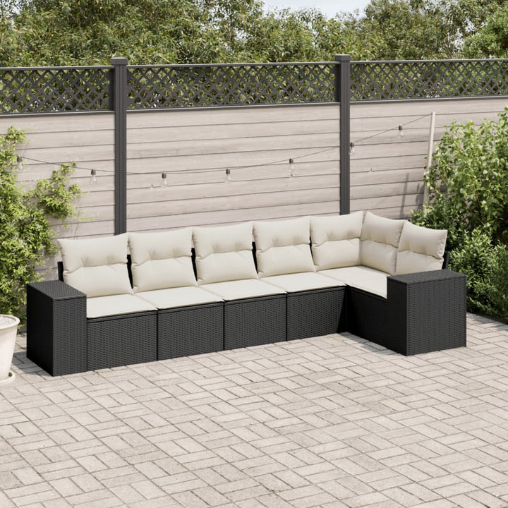 Matgrupp För Trädgården Med Dynor 7 Delar Beige Konstrotting