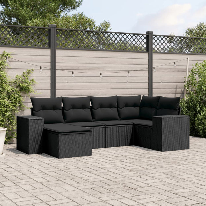 Soffgrupp För Trädgården Med Dynor 6 Delar Beige Konstrotting
