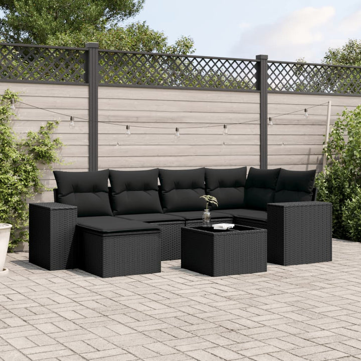 Soffgrupp För Trädgården Med Dynor 6 Delar Beige Konstrotting