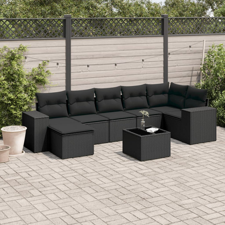 Matgrupp För Trädgården Med Dynor 7 Delar Beige Konstrotting