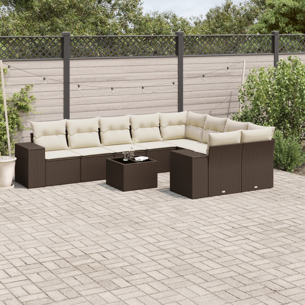 Loungegrupp För Trädgården M Dynor 9 Delar Konstrottning